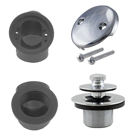 Westbrass Twist & Close Sch. 40 ABS Plumber's Pack W/ Two-Hole Elbow in Polished Chrome D544-26